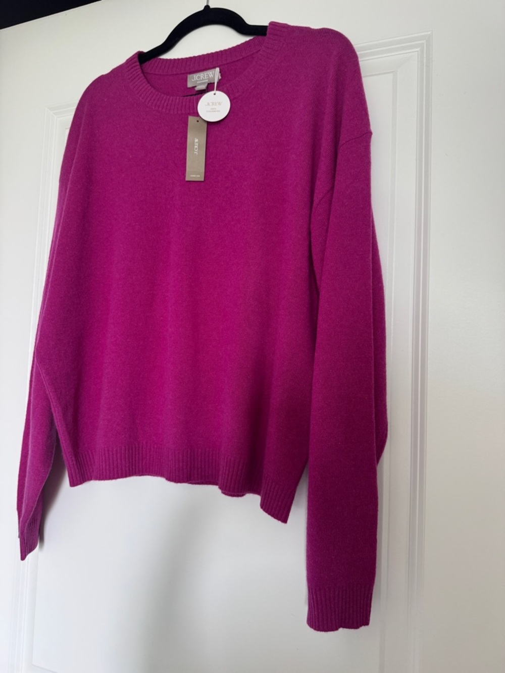 NWT! J. CREW Women's Perfect Cashmere Crewneck Heathered Bright Purple Size XL - Picture 3 of 14